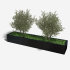 Gepoedercoat staal plantenbak Rechthoek XL 300x60 H=60 cm - Zwart (RAL9005) MET bodemplaat