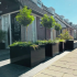 Gepoedercoat staal plantenbak Rechthoek XL 320x80 H=30 cm - Zwart (RAL9005) MET bodemplaat