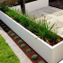 Gepoedercoat staal plantenbak Rechthoek XL 360x40 H=40 cm - Wit (RAL9010) MET bodemplaat