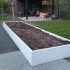 Gepoedercoat staal plantenbak Rechthoek XL 480x100 H=60 cm - Wit (RAL9010) MET bodemplaat