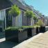 Gepoedercoat staal plantenbak Rechthoek XL 480x80 H=60 cm - Zwart (RAL9005) MET bodemplaat