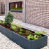 Gepoedercoat staal plantenbak Rechthoek XL 500x80 H=40 cm - Antraciet (RAL7016) MET bodemplaat