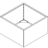 Gepoedercoat staal plantenbak Vierkant 100x100 H=80 cm MET bodemplaat - Zwart (RAL9005)