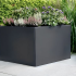 Gepoedercoat staal plantenbak Vierkant 50x50 H=50 cm ZONDER bodemplaat - Antraciet (RAL7016)