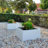 Gepoedercoat staal plantenbak Vierkant 80x80 H=80 cm MET bodemplaat - Wit (RAL9010)