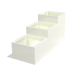 Gepoedercoat staal plantenbak Vierkant Trapmodel 3 stuks 80x80 H=40+60+80 cm - Wit (RAL9010) ZONDER bodemplaat