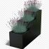 Gepoedercoat staal plantenbak Vierkant Trapmodel 3 stuks 60x60 H=40+60+80 cm - Zwart (RAL9005) ZONDER bodemplaat