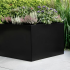 Gepoedercoat staal plantenbak Vierkant XL 150x150 cm H=30 cm - Zwart (RAL9005) ZONDER bodemplaat