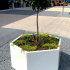 Gepoedercoat staal plantenbak Zeshoek 173.2x199.3 cm H=50 cm - Wit (RAL9010) ZONDER bodemplaat