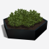 Gepoedercoat staal plantenbak Zeshoek 173.2x199.3 cm H=100 cm - Zwart (RAL9005) ZONDER bodemplaat