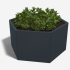 Gepoedercoat staal plantenbak Zeshoek 70 H=70 cm - Antraciet (RAL7016) ZONDER bodemplaat