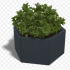 Gepoedercoat staal plantenbak Zeshoek 86.6x99.3 cm H=40 cm - Antraciet (RAL7016) ZONDER bodemplaat