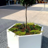 Gepoedercoat staal plantenbak Zeshoek 86.6x99.3 cm H=30 cm - Wit (RAL9010) ZONDER bodemplaat