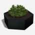 Gepoedercoat staal plantenbak Zeshoek 86.6x99.3 cm H=30 cm - Zwart (RAL9005) ZONDER bodemplaat