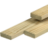 Noord-Europees vuren timmerhout groen geimpregneerd. gedroogd. geschaafd 4rh 1.9x4.5x390 cm