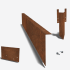 Cortenstaal kantopsluiting gezet 120mm (lengte strip 150 cm) complete set voor 15m1