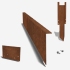 Cortenstaal kantopsluiting gezet 220mm (lengte strip 150 cm) complete set voor 15m1
