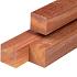 Angelim vermelho hardhout paal 8.5x8.5x400 cm | geschaafd | 4 ronde hoeken | ongepunt